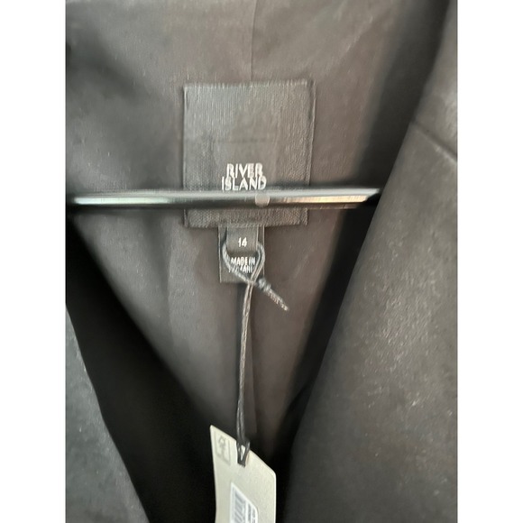 River Island Black Blazer Gold Button Detail UK 14 EUR 40 NWT - Picture 5 of 8